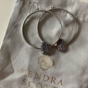 Kendra Scott earrings silver druzy dangle